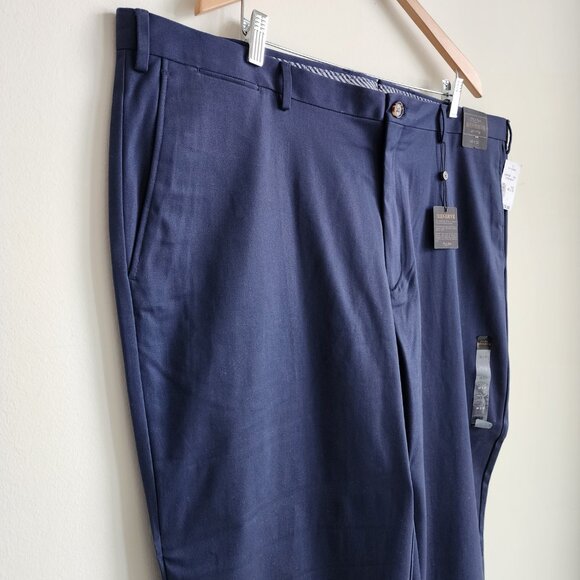 46x32 Blue Chinos Jos A Bank Cotton Reserve Pants New Flat Front Nwt Navy Khakis - Picture 8 of 17